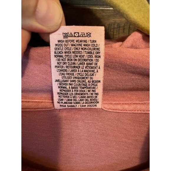 Victoria's Secret PINK Campus Logo Hoodie Tee T Shirt Pocket‎ Oversized MED EUC - Picture 4 of 12